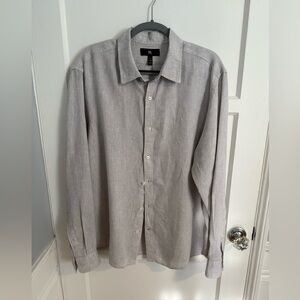 Banana Republic Beige Casual Button-Down Linen Shirt